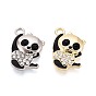 Подвески из сплава, эмали и хрустальных страз, панда с подвесками-черепами