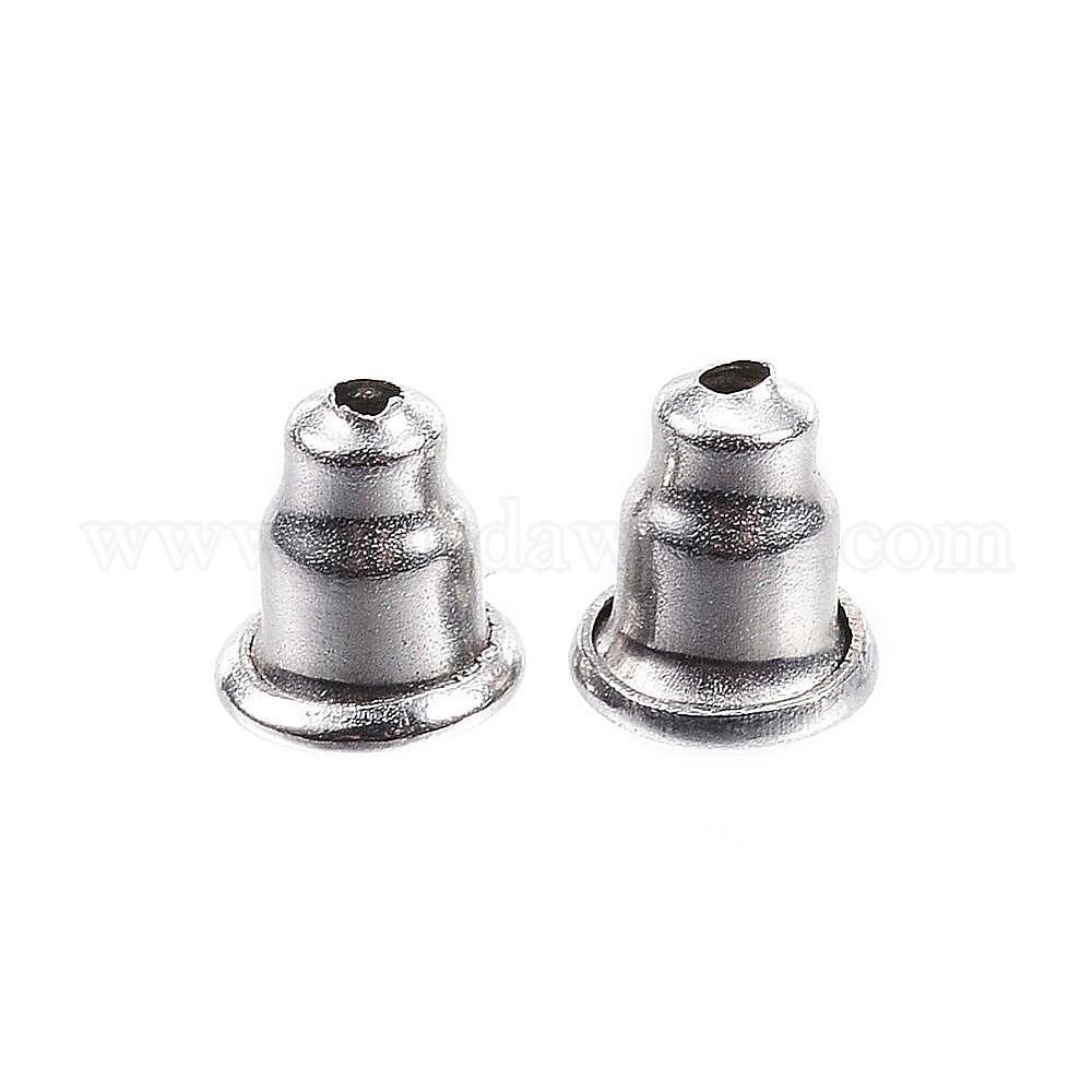304 Stainless Steel Ear Nuts, Earring Backs, Stainless Steel Color