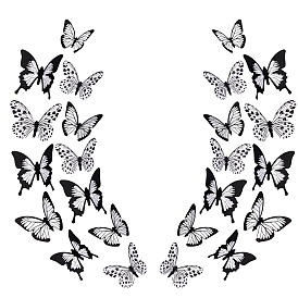 ARRICRAFT PVC Wall Stickers, with Glue Stickers, for Home Living Room Bedroom Decoration, 3D Butterfly