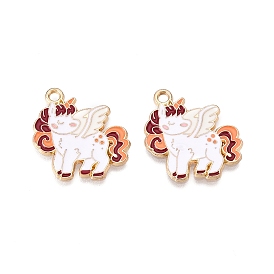 Стойки обшивки сплава эмали подвески, без кадмия, без никеля и без свинца, золотой свет, очарование единорога