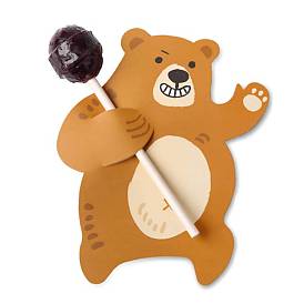 Леденцы на палочке в форме медведя из бумаги, для детского душа и украшения дня рождения