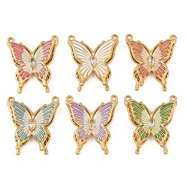304 нержавеющей стальной эмали подвески, со стразами, бабочки прелести