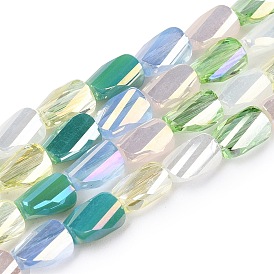 Transparent Glass Beads Strands, Faceted, Trapezoid