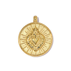 304 подвески из нержавеющей стали, плоский круглый с сердечками, зеркальная полировка, ионное покрытие (ip)