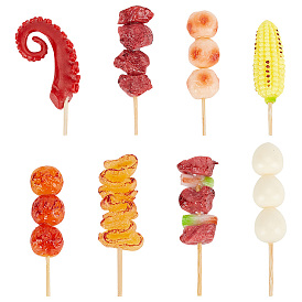 8шт 8 стиль имитация пищевой пластиковой модели, с деревянной палочкой, аксессуары для украшения реквизита кукольного домика