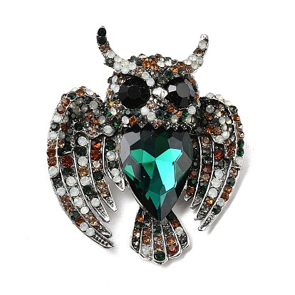 Броши из сплава страз для одежды для женщин и мужчин, сова