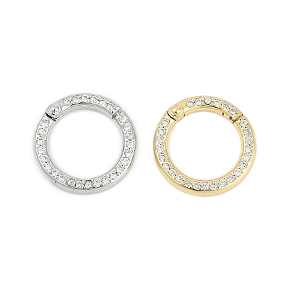 Латунь микро проложить кубический цирконий твистер застежка, круглые, долговечный, стойки покрытие, без свинца и без кадмия