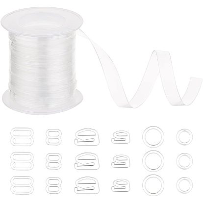 180шт 6 стиль пластиковые пряжки, нижнее белье, аксессуары, с 1 рулонными полиуретановыми прозрачными ремнями