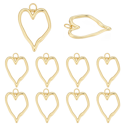 10 латунные подвески шт., сердце прелести, с целью перехода в кольце, долговечный, без свинца и без кадмия