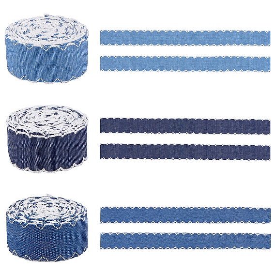 7.5 ярдов 3 цветов полиэфирной ленты, джинсовая ткань, аксессуары для одежды