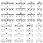 48pcs 8 styles 304 liens de composants de lustre en acier inoxydable, barre et rectangle, anti-ternissement