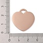 Ion Plating(IP) 304 Stainless Steel Stamping Blank Tag Pendants, Laser Cut, Heart Charm