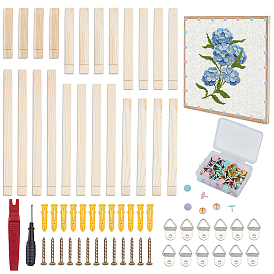 Holzrahmen für Handarbeiten, Stickrahmen-Set, Rechteck