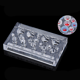 Transparent Plastic Tattoo Ink Cup Holder, For Permanent Makeup Tattooing Tool, Clear, Trapezoid/Round/Oval/Rectangle