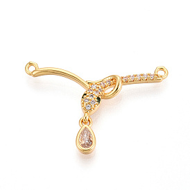 Латунные микро проложить кубического циркония подвески, змея, без никеля , долговечный