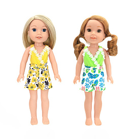 Summer Cloth Doll Sleeveless Jumpsuits, for 14.5 inch Girl Doll Dressing Accessories