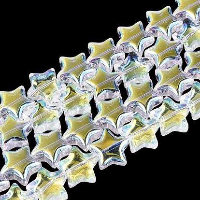 Plaquent verre transparent perles brins, étoiles