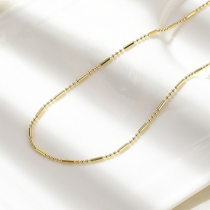 Латунные ожерелья из цепочек с шариками и столбиками, долговечный, стойки покрытие, без свинца и без кадмия