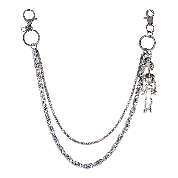 1Двухслойные цепочки со скелетом из поликарбонатного сплава для джинсовых брюк