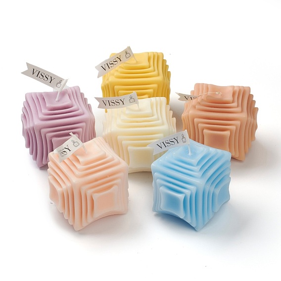 Cube Shaped Aromatherapy Smokeless Candles, with Box, for Wedding, Party, Votives, Oil Burners and Christmas Decorations