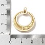 Brass Micro Pave Clear Cubic Zirconia Pendants, Long-Lasting Plated, Flat Round