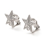 Alloy Clip-on Earring Findings, with Horizontal Loops, for Non-pierced Ears, Star