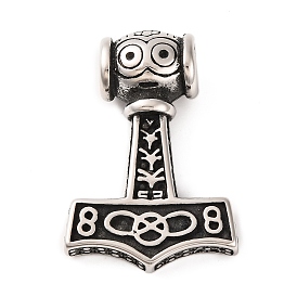 316 Surgical Stainless Steel Pendants, Thor's Hammer Charm