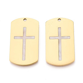 Религия 304 прямоугольные подвески из нержавеющей стали и эмали, крест прелести, ионное покрытие (ip)
