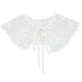 Съемные женские воротники с вышивкой из полиэстера, мини-плащ, аксессуары для одежды