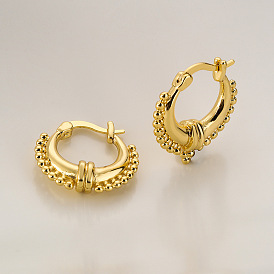 Minimalist Copper Plated 18K Gold Stud Earrings for Women