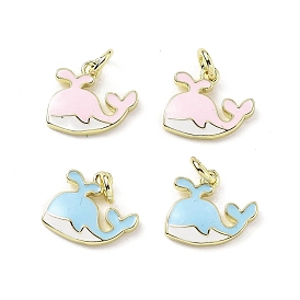 Латунь эмаль прелести, очарование кита, с целью перехода в кольце, стойки покрытие, долговечный, без свинца и без кадмия, реальный 18 k позолоченный