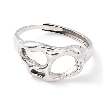 Hollow Out Twist 925 Sterling Silver Adjustable Ring for Men Women