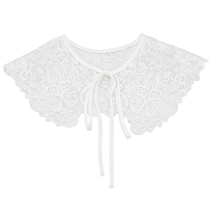 Съемные женские воротники с вышивкой из полиэстера, мини-плащ, аксессуары для одежды