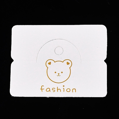 Бумажные складные карточки-заголовки, упаковочная бумага с принтом медведя и отверстием для подвешивания, прямоугольные