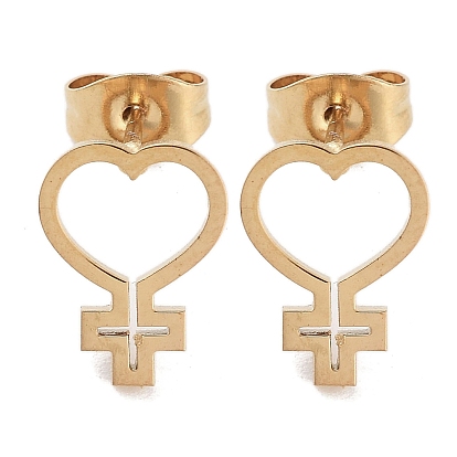 Вакуумное покрытие pvd 304 серьги-гвоздики из нержавеющей стали для женщин, полые сердца