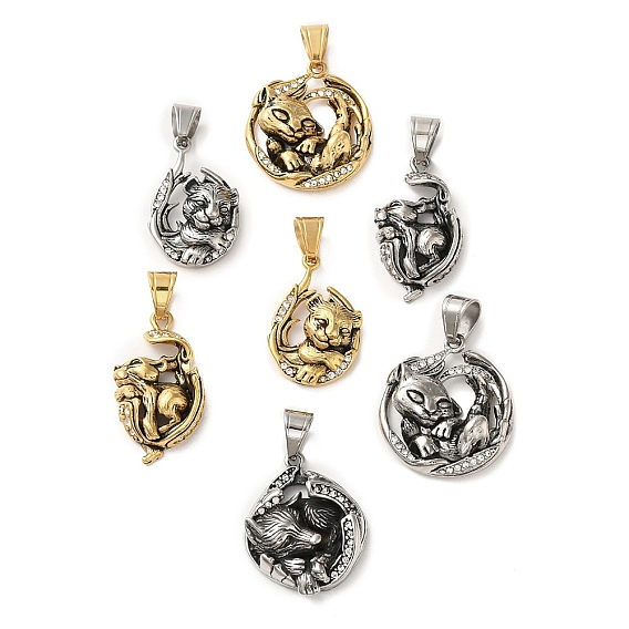 316l подвески со стразами в тибетском стиле из нержавеющей стали