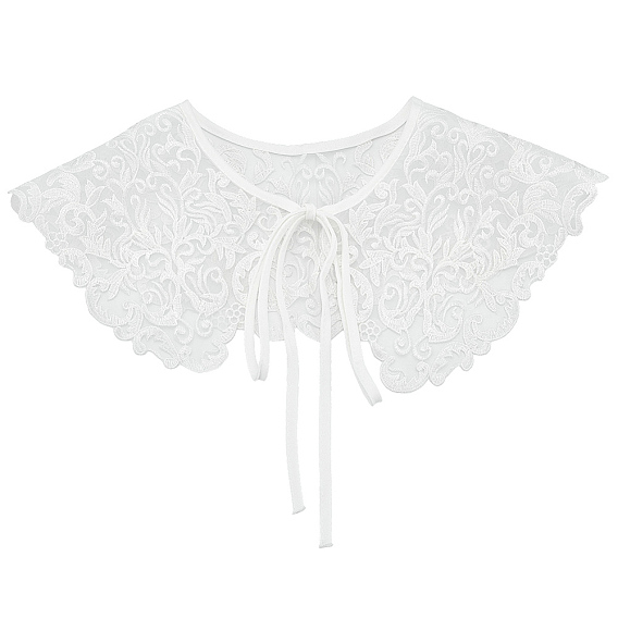 Съемные женские воротники с вышивкой из полиэстера, мини-плащ, аксессуары для одежды