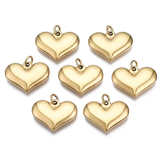 316 Surgical Stainless Steel Pendants, with Jump Rings, Heart