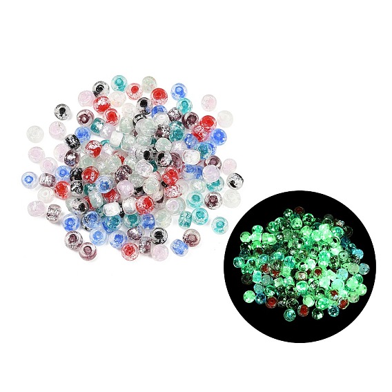 Handmade стеклянные бусины фольги, светящиеся бусы, рондель, светится в темноте