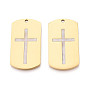 Религия 304 прямоугольные подвески из нержавеющей стали и эмали, крест прелести, ионное покрытие (ip)