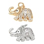 Brass Micro Pave Black Cubic Zirconia Pendants, Elephant Charms