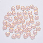 Transparent Spray Painted Glass Charms, with Glitter Powder, Petaline