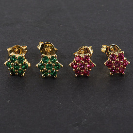 Colorful zircon stone earrings - Fashionable, minimalist, luxurious ear accessories.