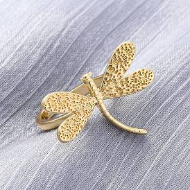 Латунные кольца-манжеты для женщин, стрекоза, стойки покрытие, без кадмия и без свинца, прочное покрытие