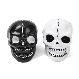Adornos de calaveras de resina para decoraciones caseras, manualidades de Halloween