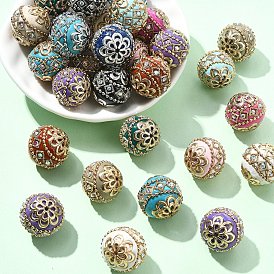 Handmade Indonesia Beads, with Metal Findings, Round, Unplated