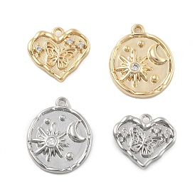 Латунные микро проложить кубического циркония подвески, без кадмия, без никеля и без свинца, золотые/платиновые подвески