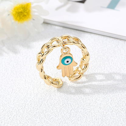 Colorful Hollow Eye Ring, Fashionable Devil's Eye Pendant for Men and Women