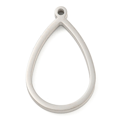 304 Stainless Steel Laser Cut Pendants, Teardrop Charm
