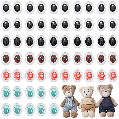 60 шт. 6 цветные стеклянные глаза для куклы, овальные